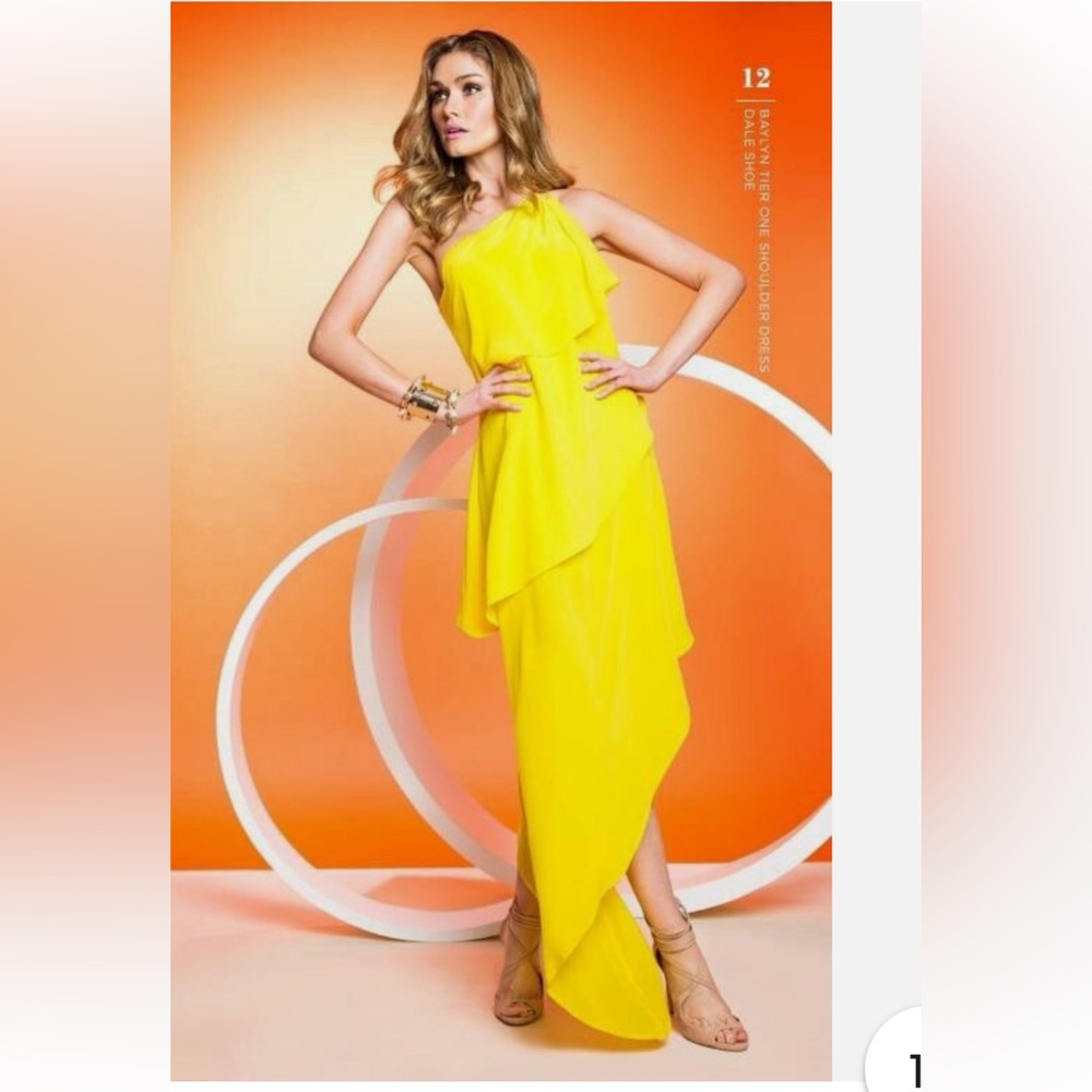 Marciano Yellow One Shoulder Dress - Size S